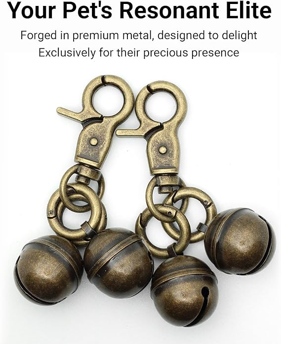 Copper Bells for Dog Collars with Snap Clips - Dog Bells to Go Outside,Made of Pure Copper for Dogs/Cat - Clear Sound & No Rust - Know Where Your Pet