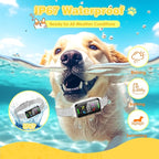 Dog Bark Collar Automatic Shock Collar Rechargeable Anti-Bark Training Collar Multifunctional Waterproof Dog Stop Barker with 6 Safe Training Modes for Dogs Weighing Over 8 Pounds (White)