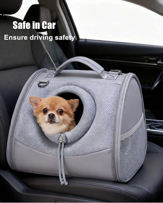 Pet Dog & Cat Chest Carrier Backpack,Adjustable Ventilated Carrier for Small Dogs Cats,Front Facing Puppy Carrier Backpack,Lightweight Doggy Backpack for Travel Hiking Outdoor (Heather Grey)