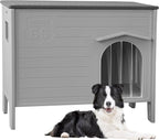 Rockever Large Dog House Outdoor Indoor for Medium Large Dogs, Plastic Elevated Outdoor Dog House Waterproof Dog Kennel with Window, Easy Clean and Assemble(L)