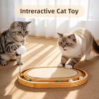 Cat Scratcher, Cat Scratch Sisal Pad with Ball Track Spring Ball, Kitten Interactive Toy for Indoor Cats, Satisfies Kitten’s Scratching, Chasing and Hunting