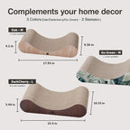 Necoichi Cardboard Cat Scratcher Bed for Indoor Cats - Cat Scratching Board, Horizontal Cat Scratch Pad Lounger with Reversible Usability and Extra Comfort for Lounge, Curved (18" Medium, Dark Cherry)