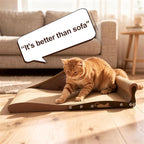 Extra Large Cat Couch Scratcher, 26" Cat Sofa Lounge Bed, Durable Cardboard Scratching Board for Indoor Cats, Cat Scratch Bed, XL Lounger and Scratch Bed Furniture Protector