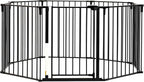 Regalo Safety 192" Super Wide Baby Gate & Play Yard, 2-in-1 Convertible Extra Wide Safety Barrier, Hardware Mounted for Toddlers & Pets, Tested & Safe for 30 Years, American Designed & Owned, Black