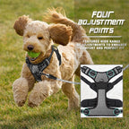 BARKBAY No Pull Dog Harness Front Clip Heavy Duty Reflective Easy Control Handle for Large Dog Walking(Dark Grey,XS)