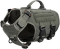 ICEFANG GN3 Tactical Dog Harness with 6X Buckle,Dog Molle Vest with Handle,3/4 Body Coverage,Hook and Loop Panel for ID Patch,No Pulling Front Clip (S (22"-27" Girth), Ranger Green)