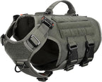 ICEFANG GN3 Tactical Dog Harness with 6X Buckle,Dog Molle Vest with Handle,3/4 Body Coverage,Hook and Loop Panel for ID Patch,No Pulling Front Clip (S (22"-27" Girth), Ranger Green)