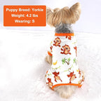 Dog Pajamas Pjs Summer Fall Dog Clothes for Small Dogs Girl Boy, Soft Stretchy Tiny Chihuahua Yorkie Puppy Clothes Doggie Onesies Cat Pet Jammies Outfit, Monkey, L