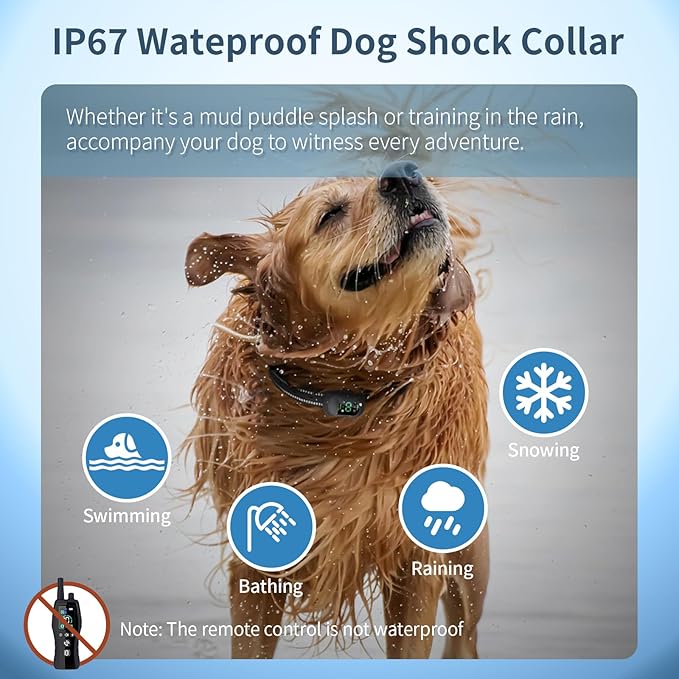 Dog Shock Collar 4900FT Dog Training Collar with Remote/Call Function/Light IP67 Waterproof Electric Collar for Dogs Rechargeable E-Collar for All Breeds, 4 Training Modes(10-120Ibs)
