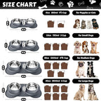 AsFrost Dog Food Bowls, BPA Free Stainless Steel Dog Food and Water Bowl Set, 2 Large Dog Bowls with No Spill Non-Skid Silicone Mat, Dog Dishes for Medium Large Sized Dogs Pet Bowls, 6 Cup, Grey