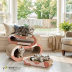 3 in 1 Cat Scratch Board, Cat Scratcher Lounger for Indoor Cat, Cardboard Cat Scratcher, Durable & Long-Lasting Infinity Cat Scratcher, Reversible Scratching Pads for Protecting Furniture