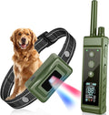 Shock Collar for Dogs - 4265ft Waterproof Training Collar with Flashing Light for Small Medium Large Dogs with Rechargeable Remote, Beep (1-8), Vibration(1-16), Safe Shock(1-99) (Green)