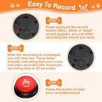 Set of 2 Dog Training Bell Puppy Pet Potty Training Bells Smart Dog Door Bell Voice Recording Button 30 Second Dogs Buttons for Communication Funny Gift for Friend Family Pet Lovers, 2 Colors