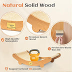 CHEERHOME PETS Sisal Cat Scratcher Bed for Indoor Cats Hammock for Scratching Pad Cat Chair Natural Sisal Scratch Post for Large Cats Scratcher Lounge, Wooden Cat Furniture(Large)