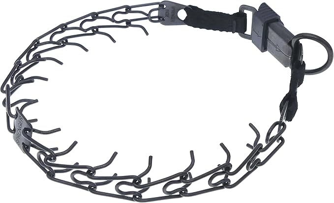 Herm Sprenger Black Stainless Steel Prong Dog Training Collar with Quick Release Buckle No-Pull Collar for Dogs (Black, 20in x 2.25mm (Neck Size Up to 17in))
