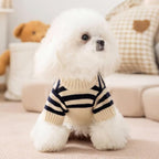 Dog Sweaters for Small Dogs with Cute Bear Pattern, Striped Soft Stretchable Warm Puppy Clothes for Small Dogs Cats, French Bulldog, Chihuahua for Winter