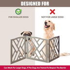 Bundaloo Freestanding Dog Gate Expandable Decorative Wooden Fence for Small to Medium Pet Dogs, Barrier for Stairs, Doorways, & Hallways (Crisscross - Grey)