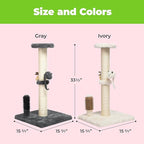 Best Pet Supplies Catify Cat Scratcher, Fun Interactive Scratchers, Posts, Poles, Claw Safe, Furniture Saver Indoor Play Support Natural Cat Behaviors Heavy Duty - Beige, 15.71 x 15.71