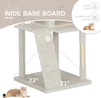 81" Multi-Level Cat Tree Tower with Scratching Posts - Space-Saving Design for Indoor Kittens Toys & Condo, Compact Floor Footprint & Vertical Space for Multi-Cat Homes-Beige