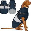 KOESON Dog Coat, Windproof Dog Winter Coat with Harness Built in for Extra Large Dogs, Waterproof Reflective Pet Snow Jacket with Warm Fleece Lining for German Shepherd, Labrador Retriever