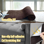Cat Scratch Couch Furniture Protector, Adhesive Cat Scratch Pad Deterrent for Furniture, DIY Climbing Scratcher for Indoor Cats (Brown, 78.7x15.8 in)