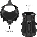ICEFANG GN3 Tactical Dog Harness with 6X Buckle,Dog Molle Vest with Handle,3/4 Body Coverage,Hook and Loop Panel for ID Patch,No Pulling Front Clip (M (25"-31" Girth), Black)