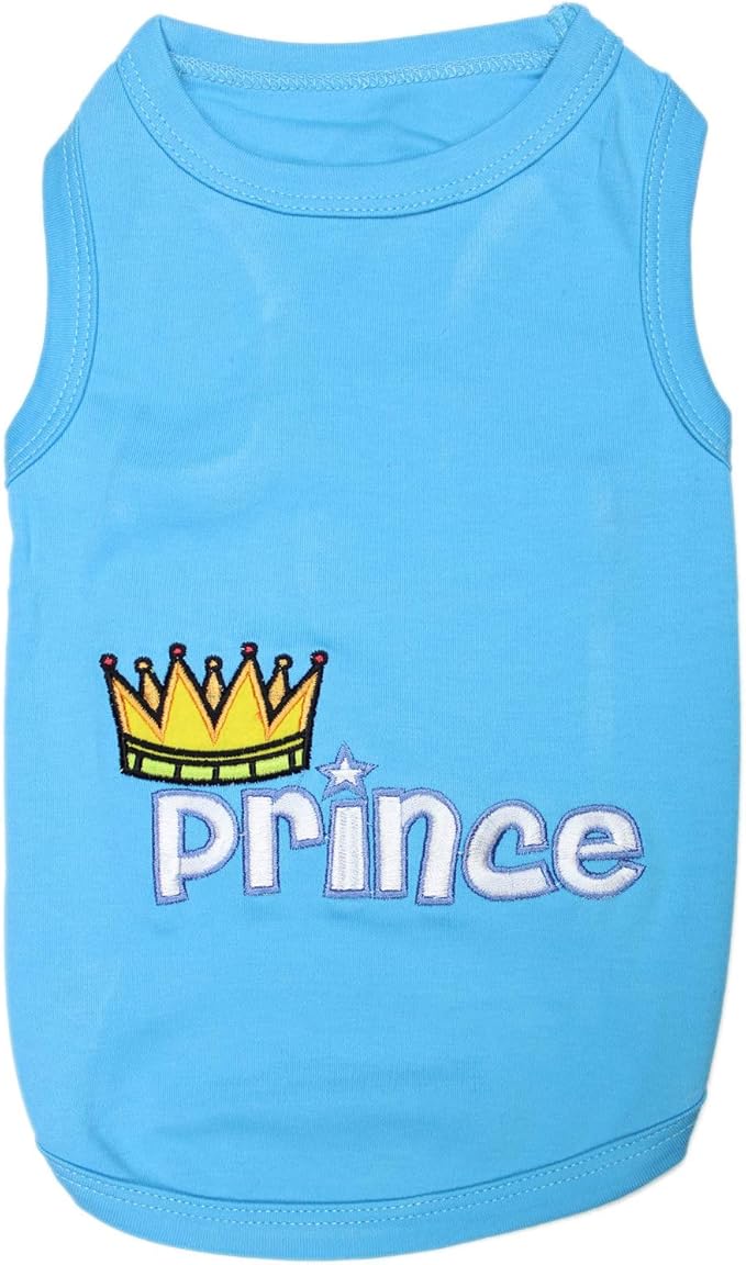 Parisian Pet Dog Shirt – 100% Cotton Shirts for Small Dogs – Blue Sleeveless Puppy Clothes – Lightweight and Breathable Dog Apparel – Boy Dogs Clothes - Stretchy Pet T Shirts