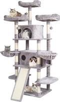 Cat Tree Tower 68.5" for Indoor Cats with 2 Condos, Scratching Posts, Hammocks & Perches, Multi-Level Cat Furniture with Sisal Posts & Plush Platforms, Supports Multiple Cats