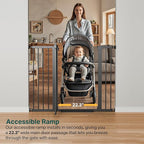 Cumbor 36" Extra Tall Baby Gate for Stairs, 29.7-48" Wide Dog Gates for Doorways, Auto Close Safety Gate for Babies and Pets, Easy Install, Pressure Mounted, Fits Doorways, Stairs, Entryways, Black