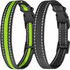 Aikko Reflective Adjustable Replacement Strap for Dog Shock Training Bark Collar, Ultra Comfy Soft Breathable, Most of Electronic Training Collar (Black+Green)