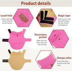 Winter Coat for Medium Dogs, Puppy Plaid Jacket, Cotton Coat for Cold Weather, Windproof Warm Dog Garments, Pet Thickened Outfits Indoor Outdoor, Pink M