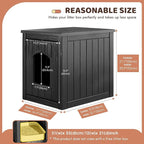 NUNU LAB Cat House for Indoor & Outdoor, Durable PP Plastic Cat Shelter with Easy Assembly & Cleaning, Cozy All-Season Pet House for Cats, Kittens & Small Pets (Black, Large)