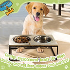 Yahenda 6 Pcs Stainless Steel Metal Dog Bowls Bulk Replacement Basic Thickened Pet Bowls for Small Medium Large Dogs, Dishwasher Safe(6.9 Inch)