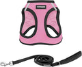 Best Pet Supplies Voyager Step-in Air All Weather Mesh Harness and Reflective Dog 5 ft Leash Combo with Neoprene Handle, for Small, Medium and Large Breed Puppies - 1Pink Base, XL