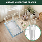 FXW Homeplus Unleashed Indoor Dog Playpen - Stress-Free and Safe Play, Heavy Duty 24 Inch 12 Panels with Connectors (Pack of 2) for Puppy and Small Dogs, White│Patented