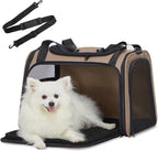 PETSFIT Soft-Sided Cat Carrier for Medium Cats up to 25 lbs, Foldable Pet Travel Bag with Washable Mat, Multiple Entry, Ventilated, for Car Trips & Vet Visits – NOT Airline Approved