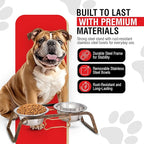 Loving Pets Elevated Dog Bowls – Raised Stainless Steel Dog Bowls with Steel Stand – Non-Skid, No Spill Feeder for Small, Medium & Large Dogs – Easy to Clean, Durable Raised Dog Feeding Station