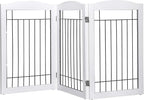 Spirich Freestanding Wire Pet Gate for Dogs, 60 inches Extra Wide, 30 inches Tall Dog Gate for The Houes, Doorway, Stairs, Pet Puppy Safety Fence, White 3 Panels