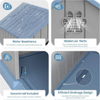 Fancyango Dog House Outdoor Indoor, Weatherproof Insulated Dog House with Elevated Floor and Air Vents for Small to Medium Dogs,Easy Clean and Assemble (Blue, 36.2''L×38''W×38''H)