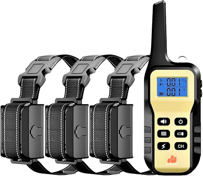 1100 Yard Remote Dog Shock Collar Automatic Stop Bark Training Device with Beeping Vibrating Shocking E-Collar to Train 3 Small Medium to Large Dogs (3-Dog kit)