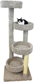 Maykoosh Rustic Romance Large Cat Stairway Neutral Color Solid Wood Cat Playground, Modern Multi-Level Cat Tree Tower for Indoor Cats, 20" L x 20" W x 55" H Neutral