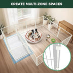 FXW Homeplus Unleashed Indoor Dog Playpen - Stress-Free and Safe Play, Heavy Duty 32 Inch 16 Panels Dog Pen with Connectors (Pack of 2) for Small and Medium Dogs, White│Patented