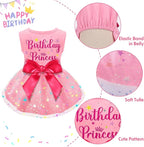 Dog Birthday Dress Dog Dress with Bowknot Tulle Birthday Princess Pet Clothes for Small Medium Large Dogs Girls Boys Cats Outfit Apparel