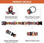 Hikiko Martingale Collar for Dogs Cute Floral Dog Collar for Small Medium Large Dogs Soft Nylon Adjustable Dog Collars (Flower Grass,Medium)