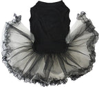 Petitebella Happy New Year Puppy Dog Dress (Black/Gold Black Lace, X-Small)