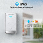 TECKNET Wireless Doorbell, Plug-through Door Bell, IP66 Waterproof Doorbells, 1300ft Cordless Rang Door Bell Ringer Wireless, 60 Ringtones & 5 Level Volume, 0-110 dB Doorbell Chime for Home/Classroom