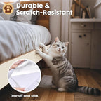 PowerKing Cat Scratch Furniture Protector, 78.7"x15.8" Self-Adhesive Cat Scratch Mat for Couch & Sofa, Trimmable DIY Cat Scratcher Pads for Indoor Cats (Beige)