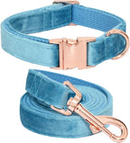 Bubblepup Velvet Dog Collar and Leash Set, Dog Collars for Small Medium Large Dogs Leash for Training & Walking