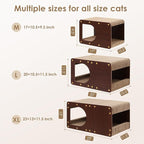 EHEYCIGA Cardboard Cat Scratcher House, 17-Inch Corrugated Cat Scratcher for Indoor Cats, Kitten Scratching Board Pad, Dark Brown