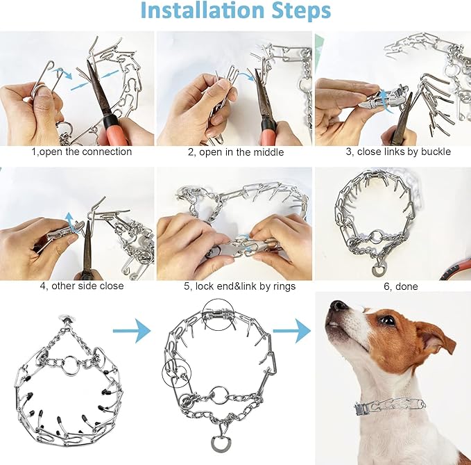 Safiman Collar for Dogs Buckle, Fastener Stainless Steel Buckle Dog Collar with Quick Release Buckle